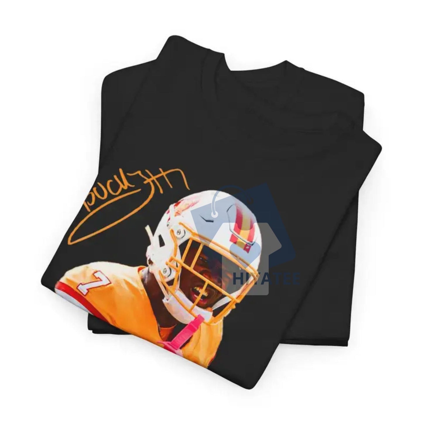Bucky Irving Tee Black Distressed Jersey Unisex Regular Fit Cotton Shirt, Machine Washable All-Season Casual Wear, Vintage Tshirt, Sports Fan Apparel