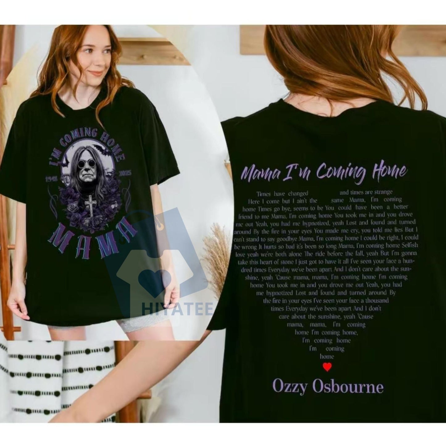 Mama, I'm Coming Home T-Shirt – Two-Sided Lyric Tee for Rock Fans
