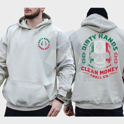 "Dirty Hand Clean Money" Mexican Flag Skull 2-Sided Hoodie