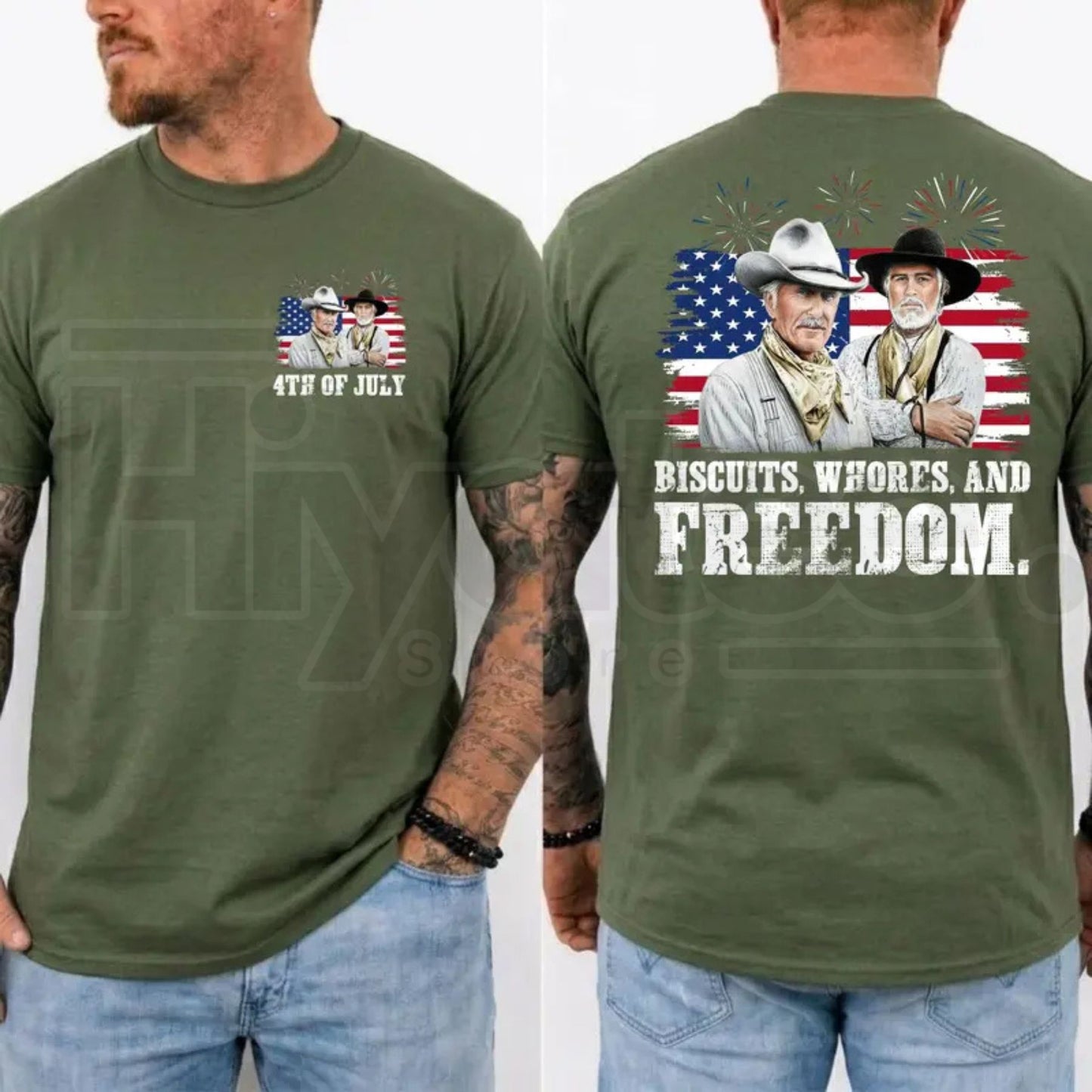 Biscuits And Whores T-Shirt – Funny Lonesome Dove Western Movie 4th Of July Tee