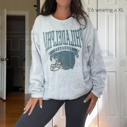 Vintage Football Sweatshirt – Hometown Team Pullover, Retro Sports Graphic Crewneck, Cozy Casual Long Sleeve for Men