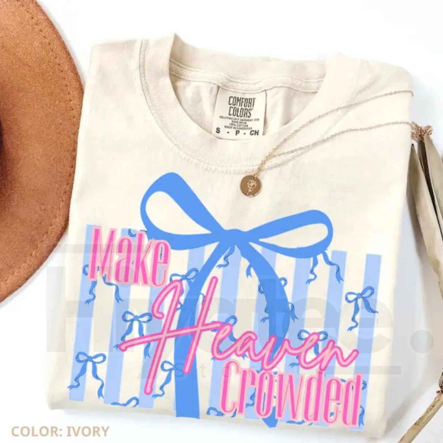 Comfort Colors® Make Heaven Crowded Bow T-Shirt