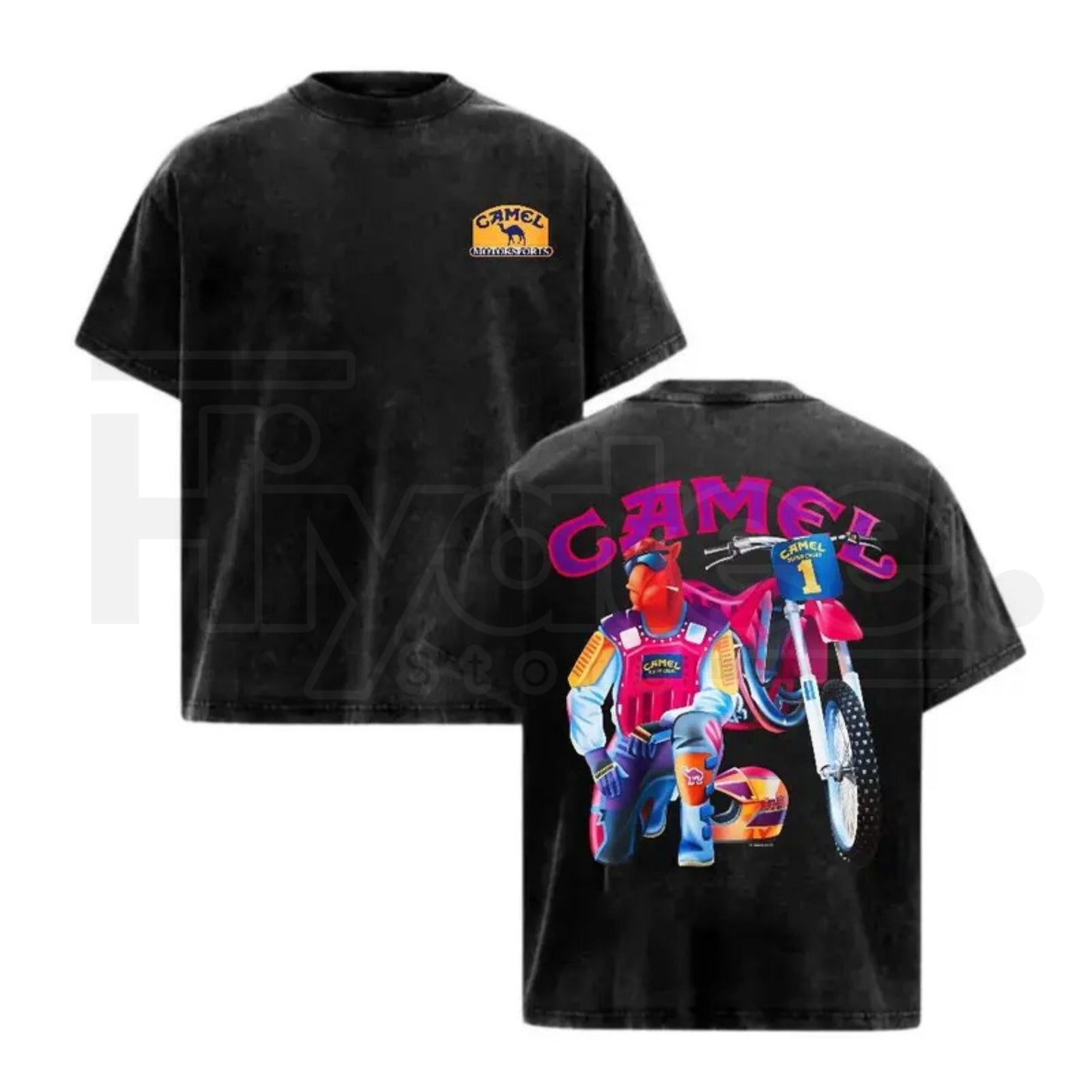 Men's Vintage Pinup Graphic T-Shirt – Distressed Acid Wash Oversized Cotton Tee