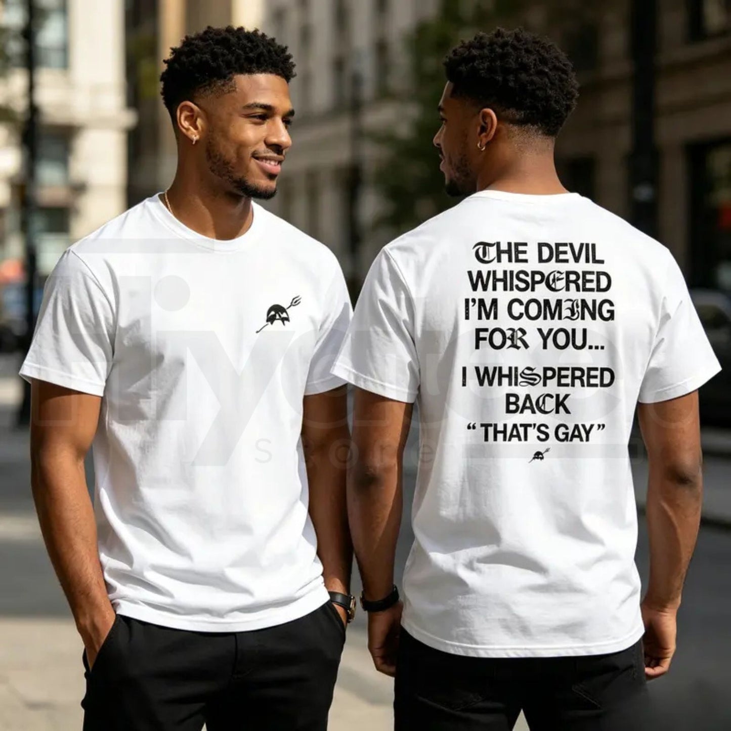 The Devil Whispered I'm Coming For You Men's T-Shirt – Funny Sarcastic Training Tee