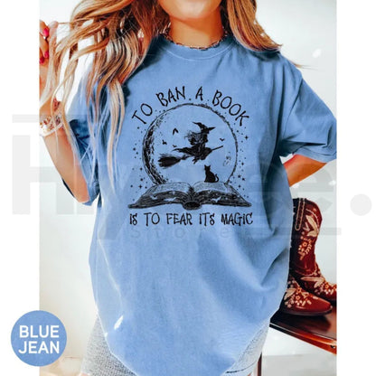 Comfort Colors Halloween Witch Book Shirt Reading Witch Library Gift
