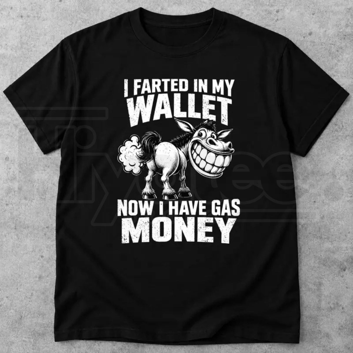 Funny Donkey Gas Money T-Shirt – High Gasoline Prices Joke Graphic Tee