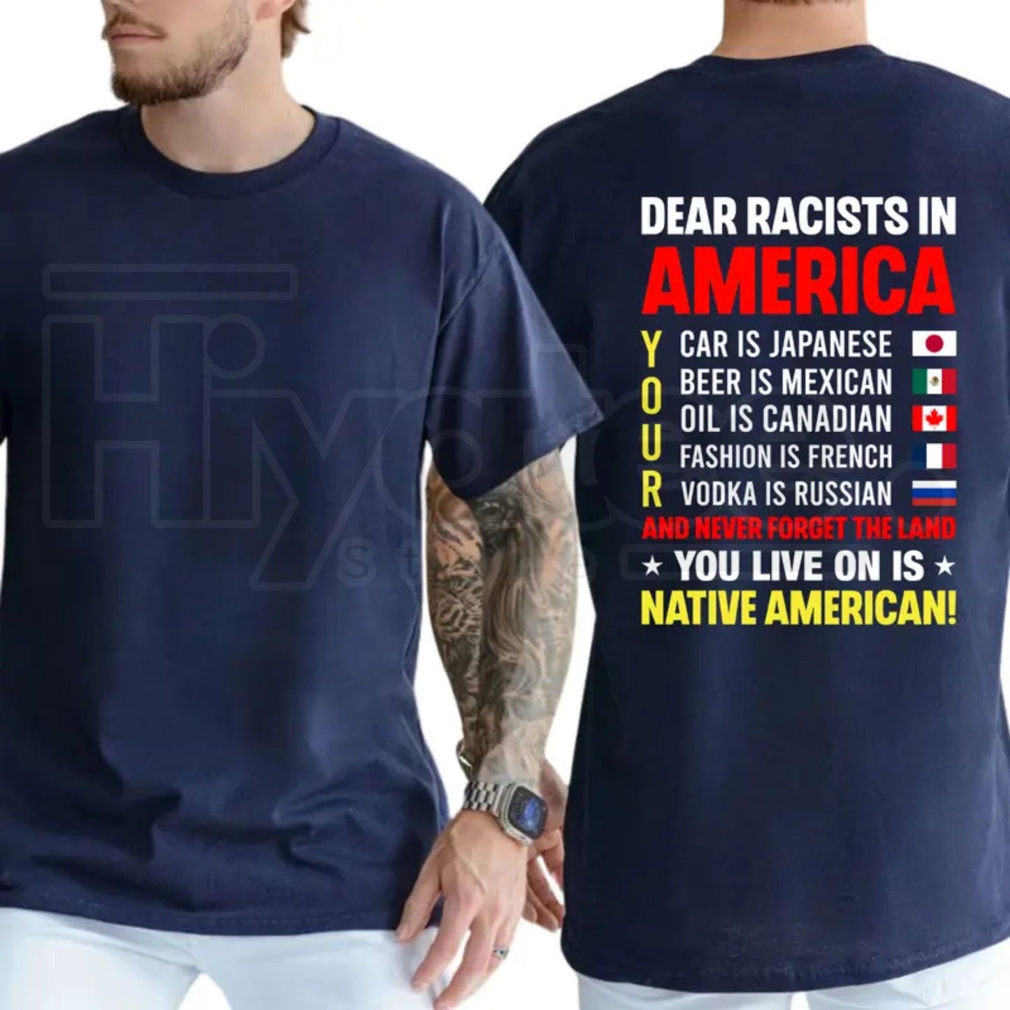 Dear Racists In America T-Shirt – Funny Political Liberal Democrat Tee