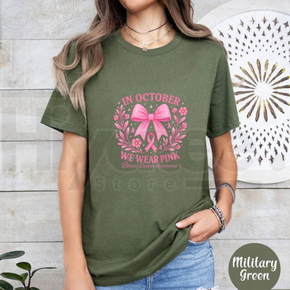Pink Ribbon Halloween Ghost T-Shirt – Breast Cancer Awareness Tee
