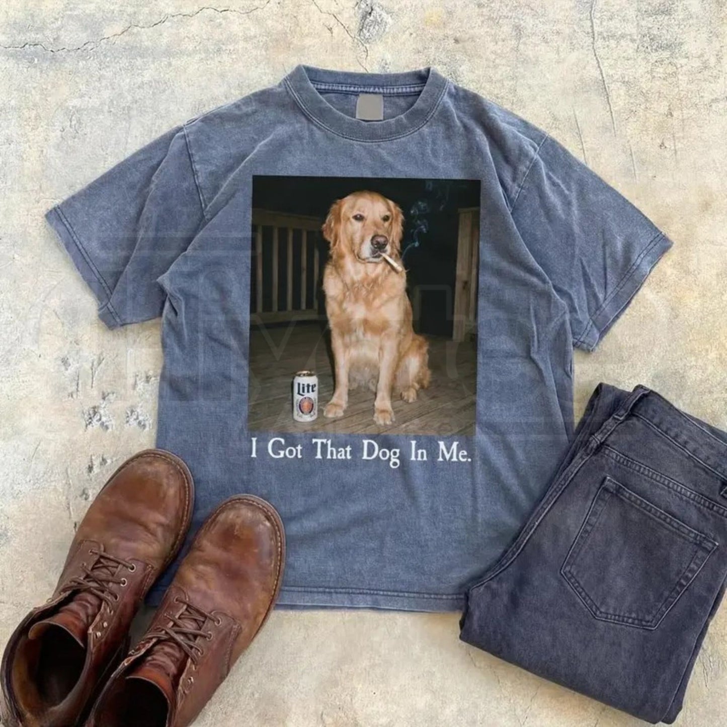 Comfort Colors® I Got That Dog In Me Shirt – Funny Golden Retriever Smoking Meme Tee
