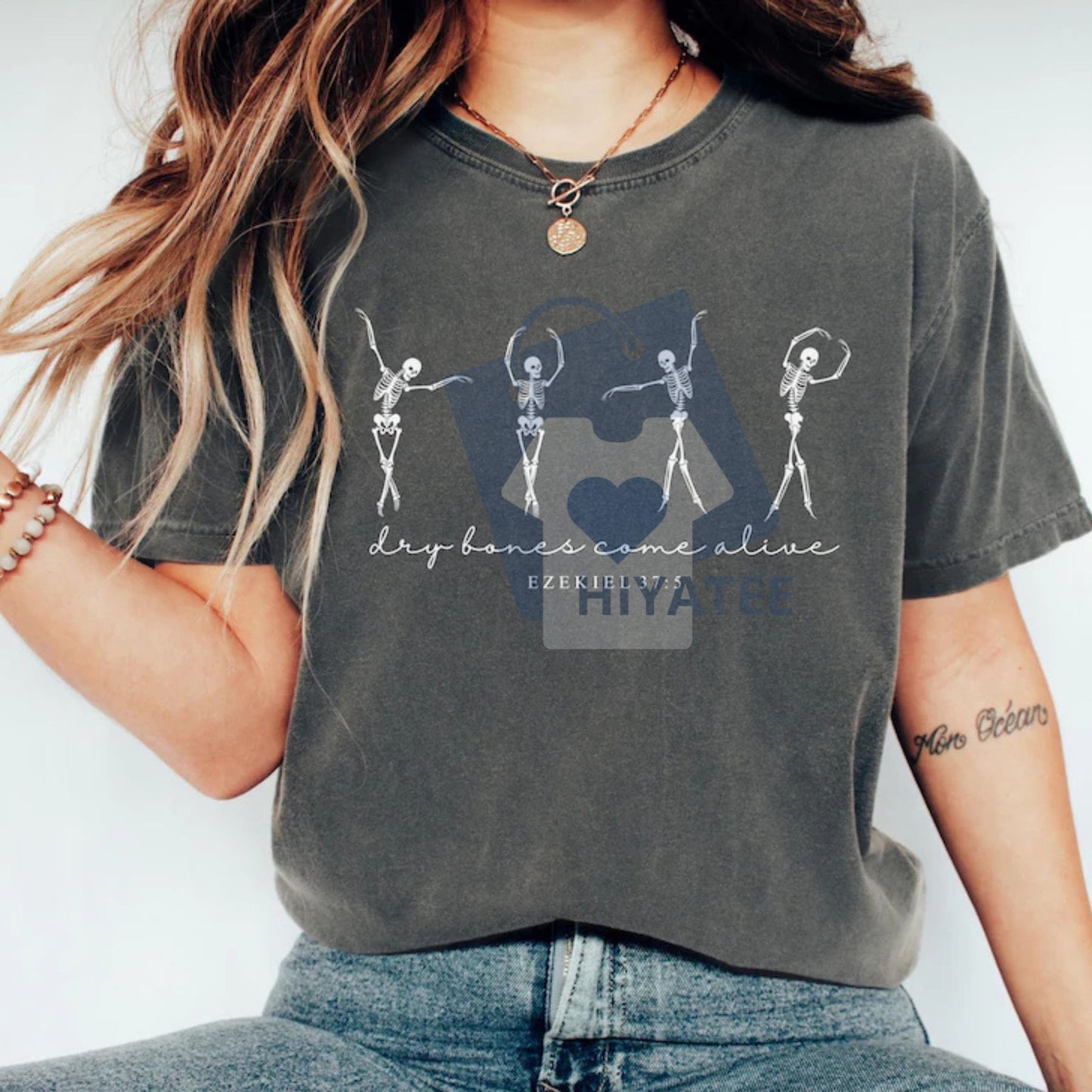 Christian Halloween T-Shirt – Dancing Skeleton “Dry Bones Come Alive” Graphic Tee, Fall Scripture Shirt, Faith-Based Comfort Colors Top