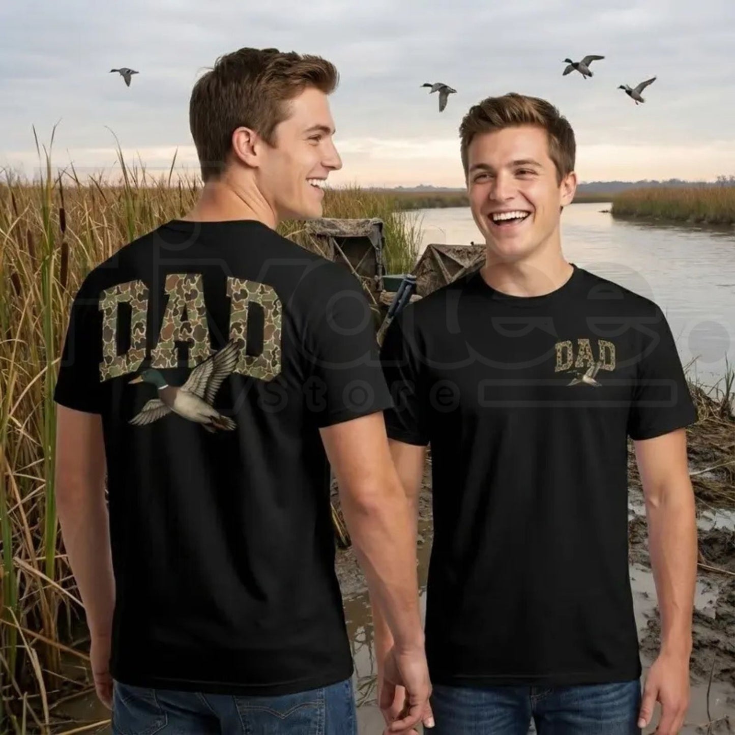 "Old School Duck Dad" – Vintage Camo Southern Hunting Top