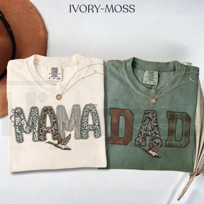 Comfort Colors Mom And Dad Camo Matching Pregnancy Announcement Tee