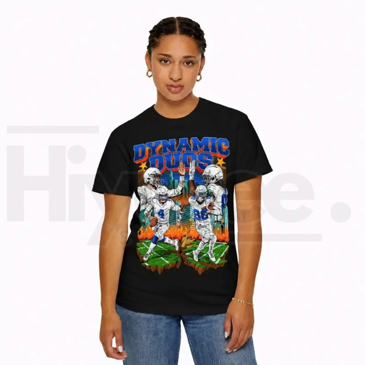 Dak Prescott CeeDee Lamb Dallas Football Graphic Tee – Ring-Spun Soft Cotton Shirt