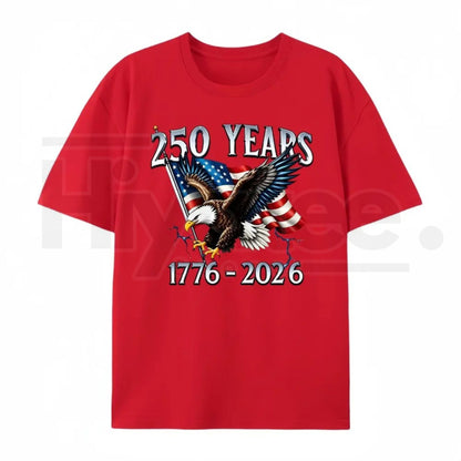 "250 Years of Liberty" – 1776-2026 Eagle & USA Flag Graphic Top
