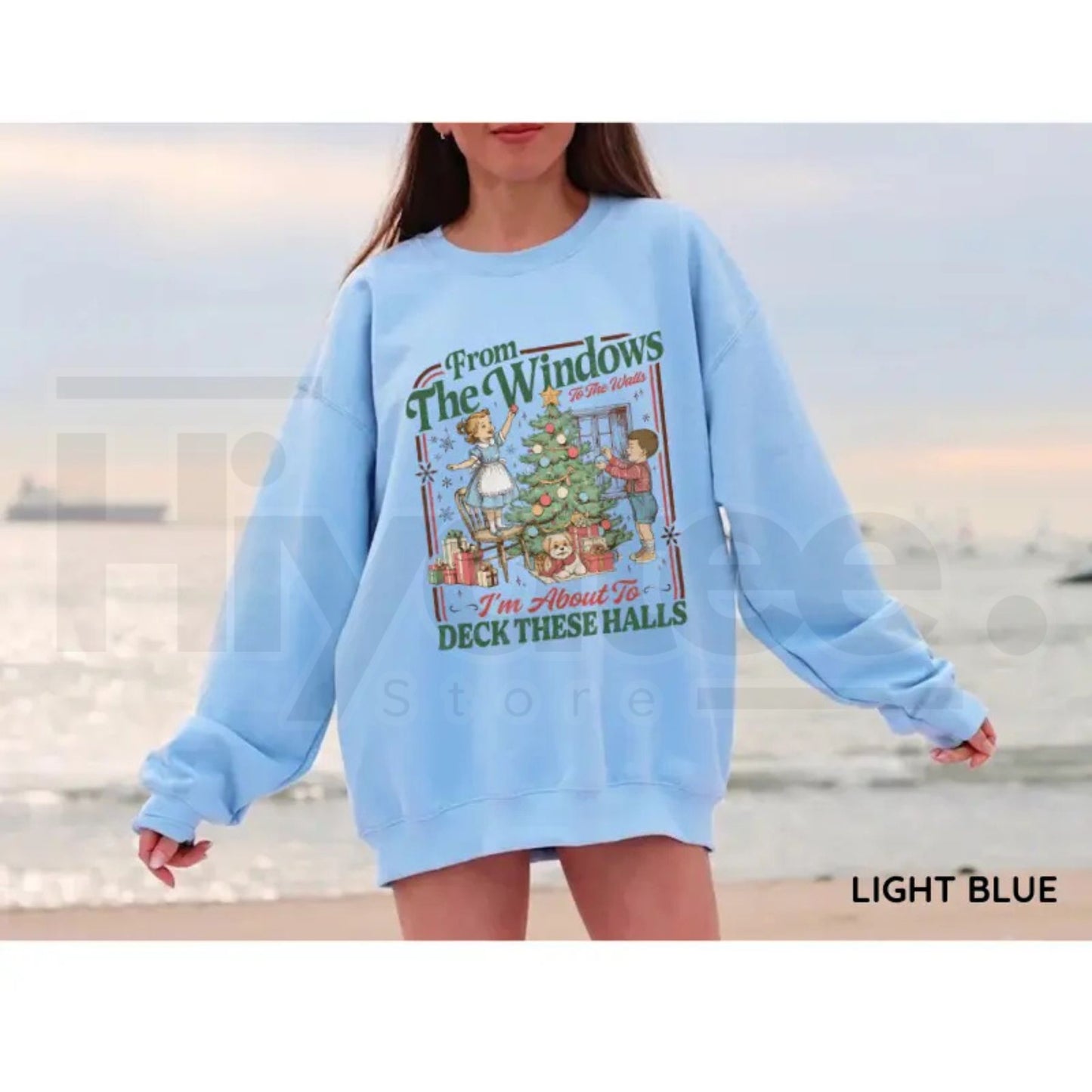 From The Windows To The Walls I'm About To Deck These Halls Sweatshirt – Funny Christmas Rap Graphic Pullover