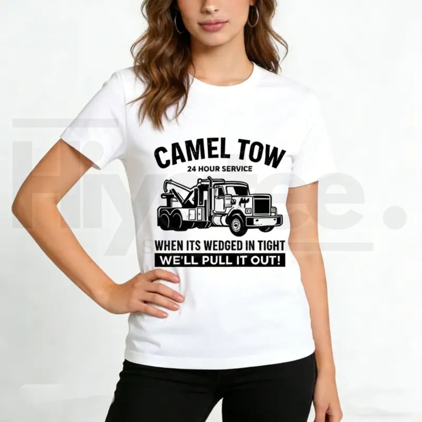 Camel Tow 24 Hour Service Funny T-Shirt – Adult Humor Graphic Tee