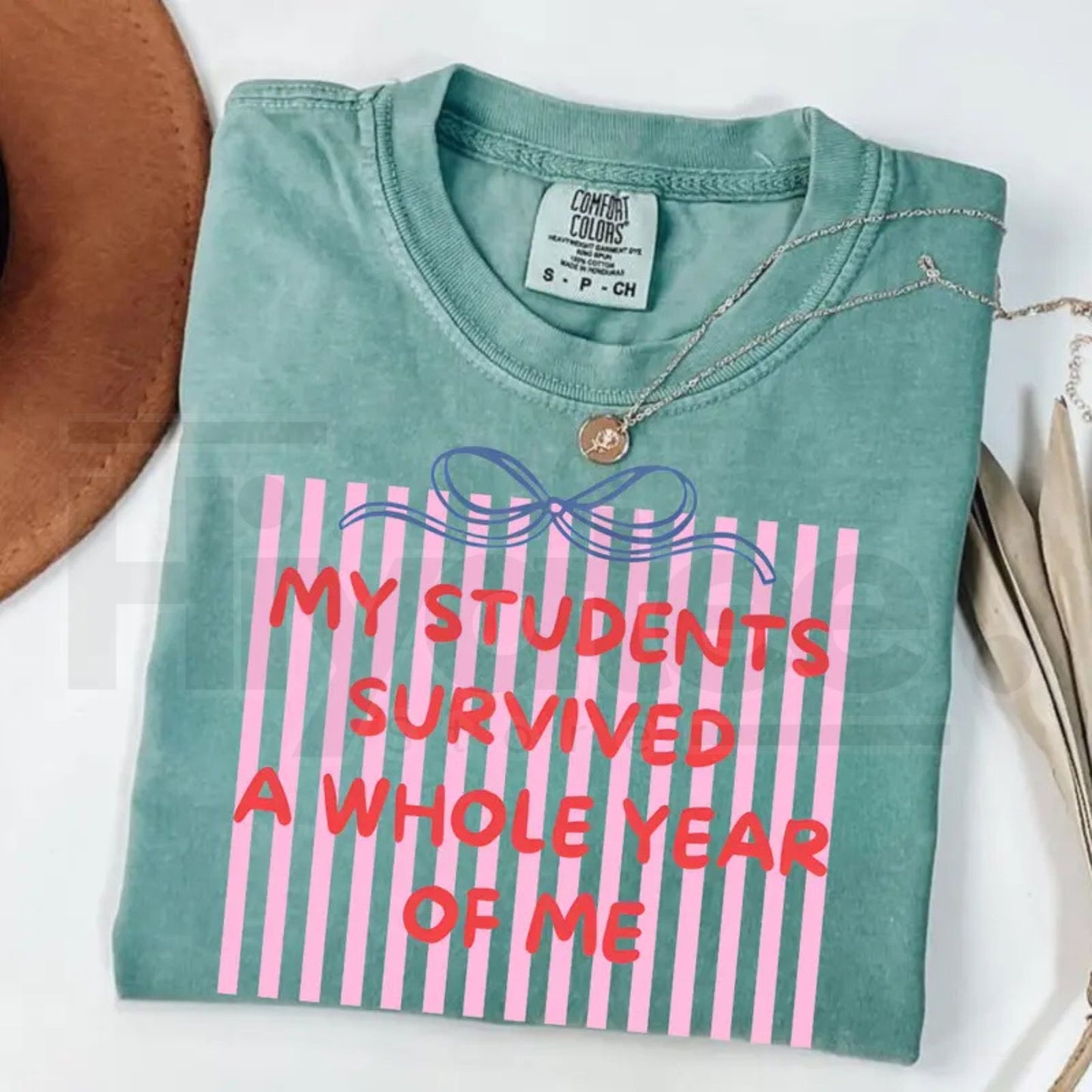 Comfort Colors® End of Year Teacher T-Shirt – Retro Striped Summer Break Tee