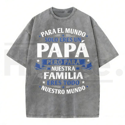 Premium "Papa" Vintage Washed T-Shirt – High-Quality Father’s Day Graphic Tee