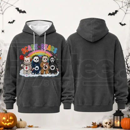 Scare Bears Cute Halloween Graphic Hoodie – Spooky Pastel Goth Unisex Pullover