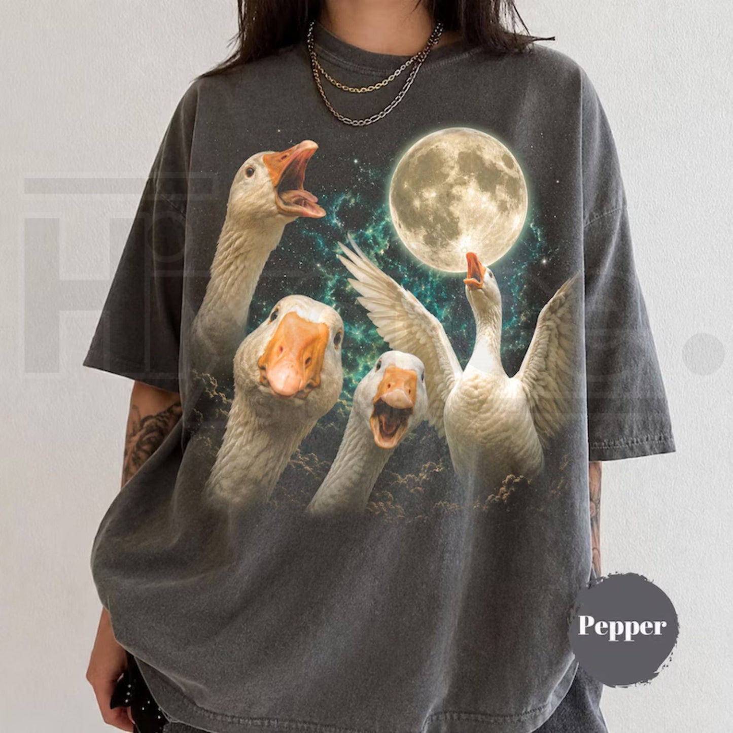 Vintage Goose Moon Shirt Silly Goose Graphic Tee