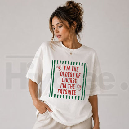 Comfort Colors I'm The Favorite One Christmas T-Shirt – Funny Group Party Tee