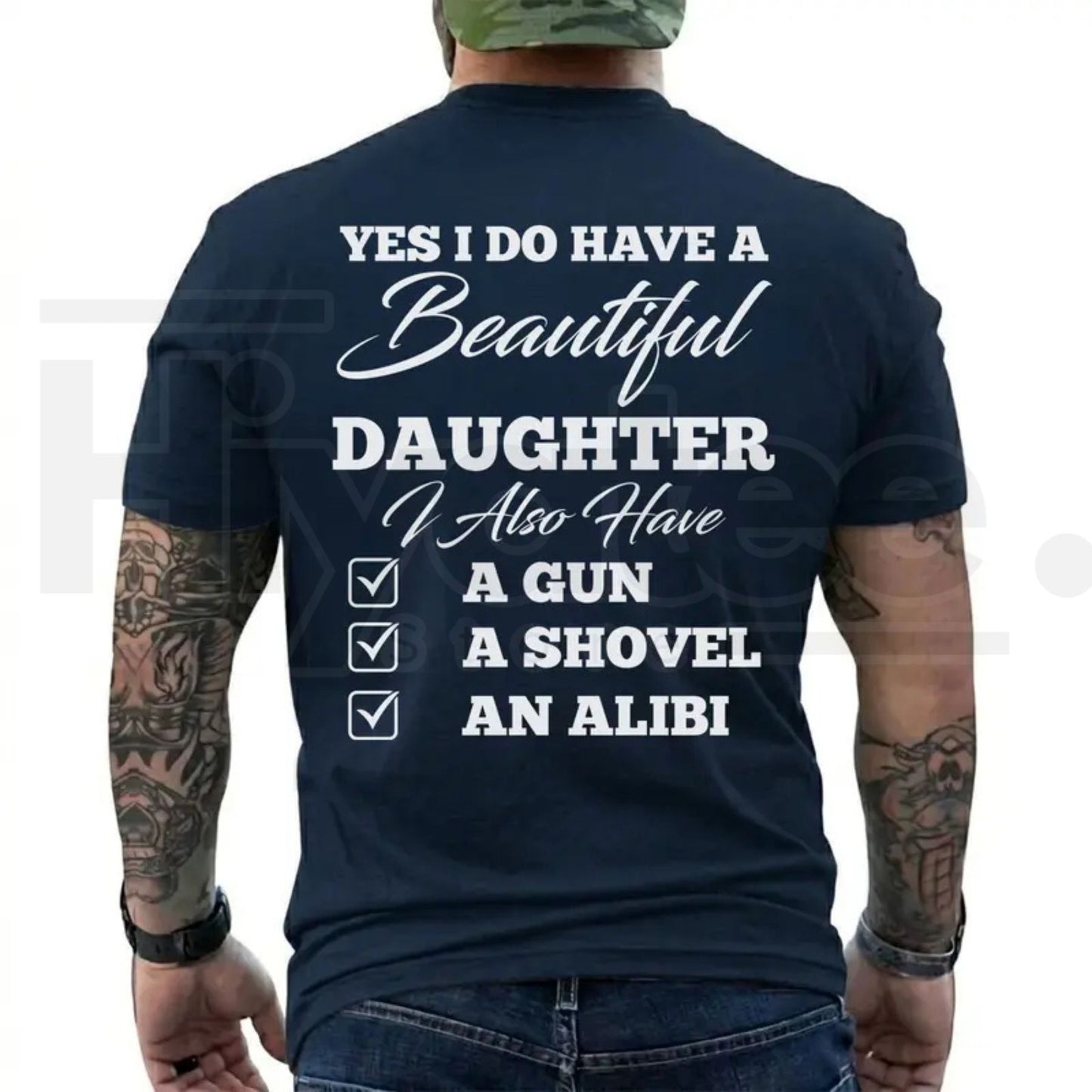 Funny Yes I Do Have A Beautiful Daughter T-Shirt – Protective Dad Graphic Tee