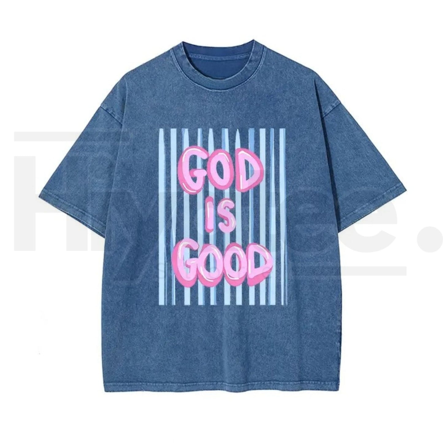 Unisex “God Is Good” Washed Cotton T-Shirt – Faith Graphic Tee, Plus Size Christian Shirt