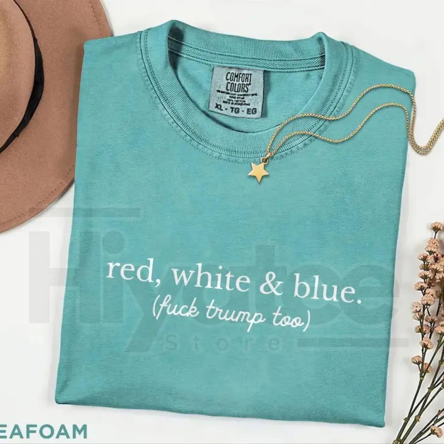 Comfort Colors Red White and Blue Anti Trump Shirt