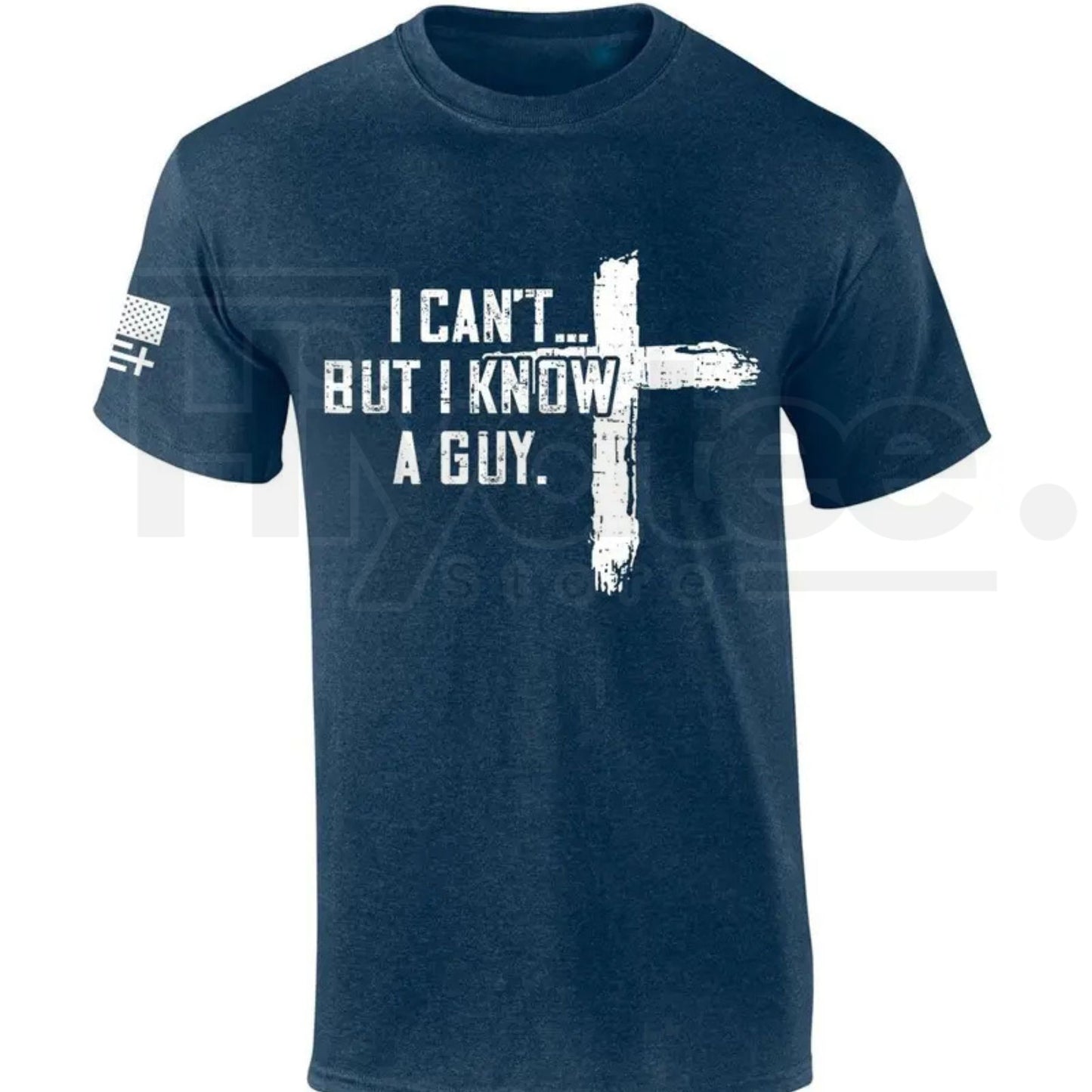 Mens Christian Tshirt I Can't But I Know A Guy Cross Short Sleeve T-shirt Fabric Menswear