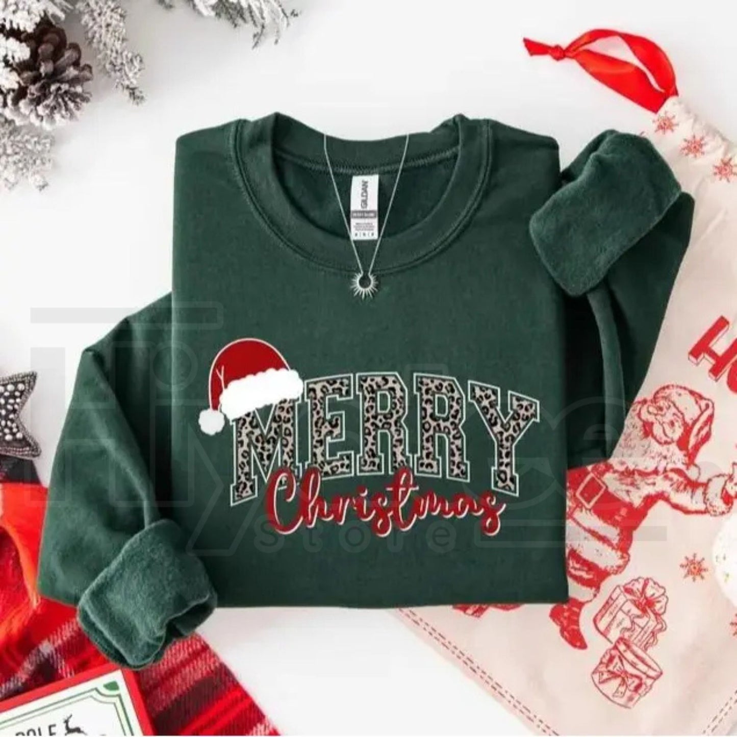 Merry Christmas Sweatshirt – Buffalo Plaid Holiday Crewneck, Cute Winter Family Xmas Sweater for Women
