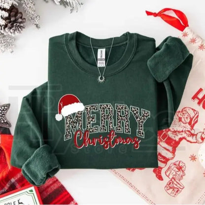 Merry Christmas Sweatshirt – Buffalo Plaid Holiday Crewneck, Cute Winter Family Xmas Sweater for Women