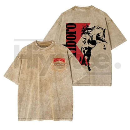 Marlboro Vintage Washed Denim T-Shirt – Bohemian Western Style Unisex Graphic Tee