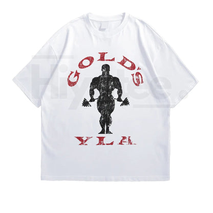 Gold's Gym Weightlifting Graphic Tee – Men's 100% Cotton Bodybuilding T-Shirt