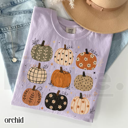 Boho Pumpkin Comfort Colors Shirt Cute Fall Pumpkin Pattern Tee