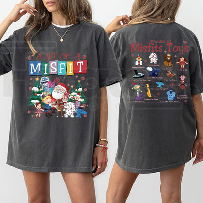 Misfit Toys Christmas Graphic T-Shirt – Vintage Rudolph Holiday Movie Nostalgia Tee.
