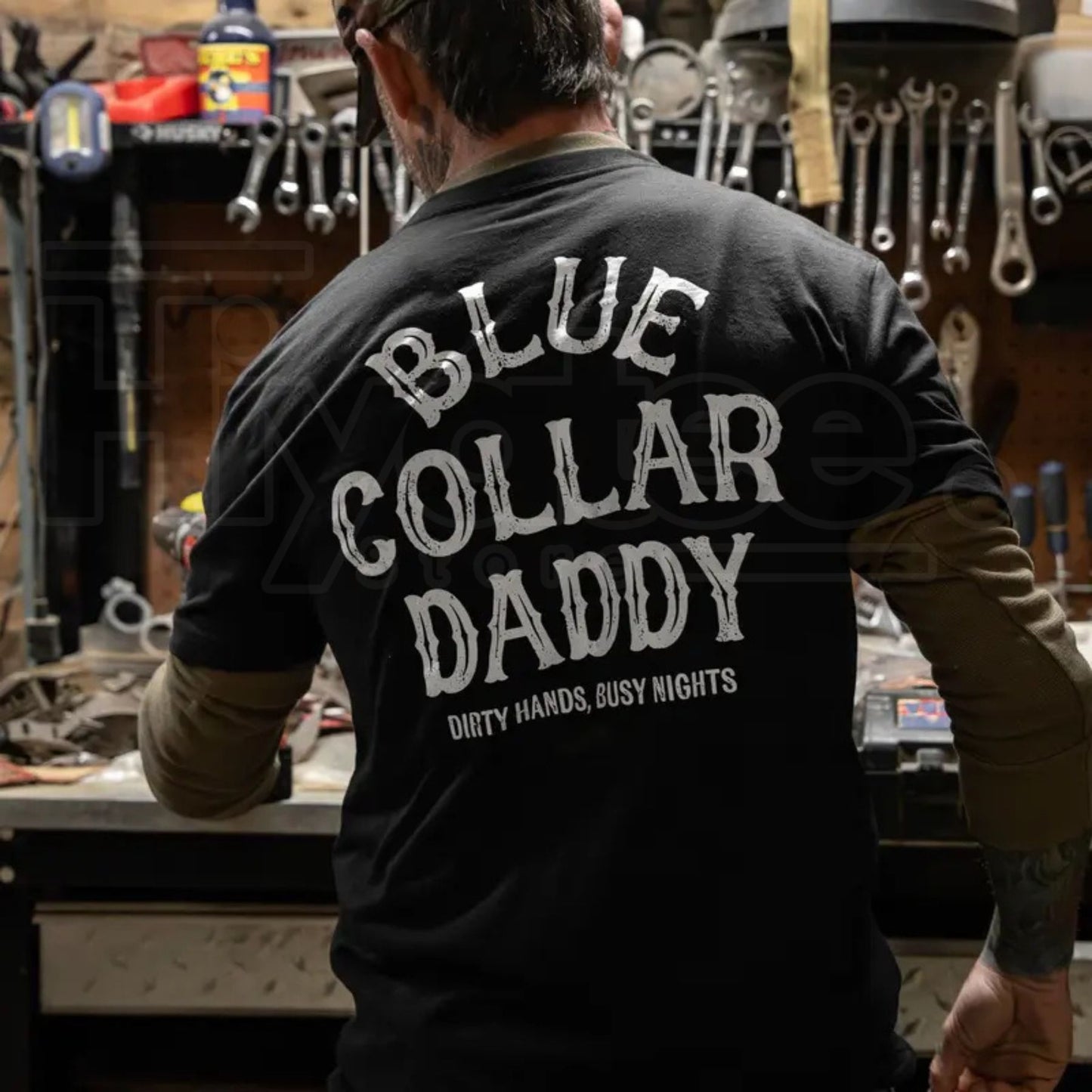 "Blue Collar Daddy" – Rugged American Worker Heritage Graphic Top