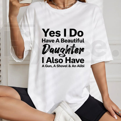 Men's Beautiful Daughter Dad Humor T-Shirt – Protective Father Funny Tee