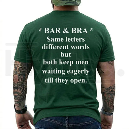 Bar & Bra Same Letters Funny Men’s T-Shirt – Graphic Joke Tee