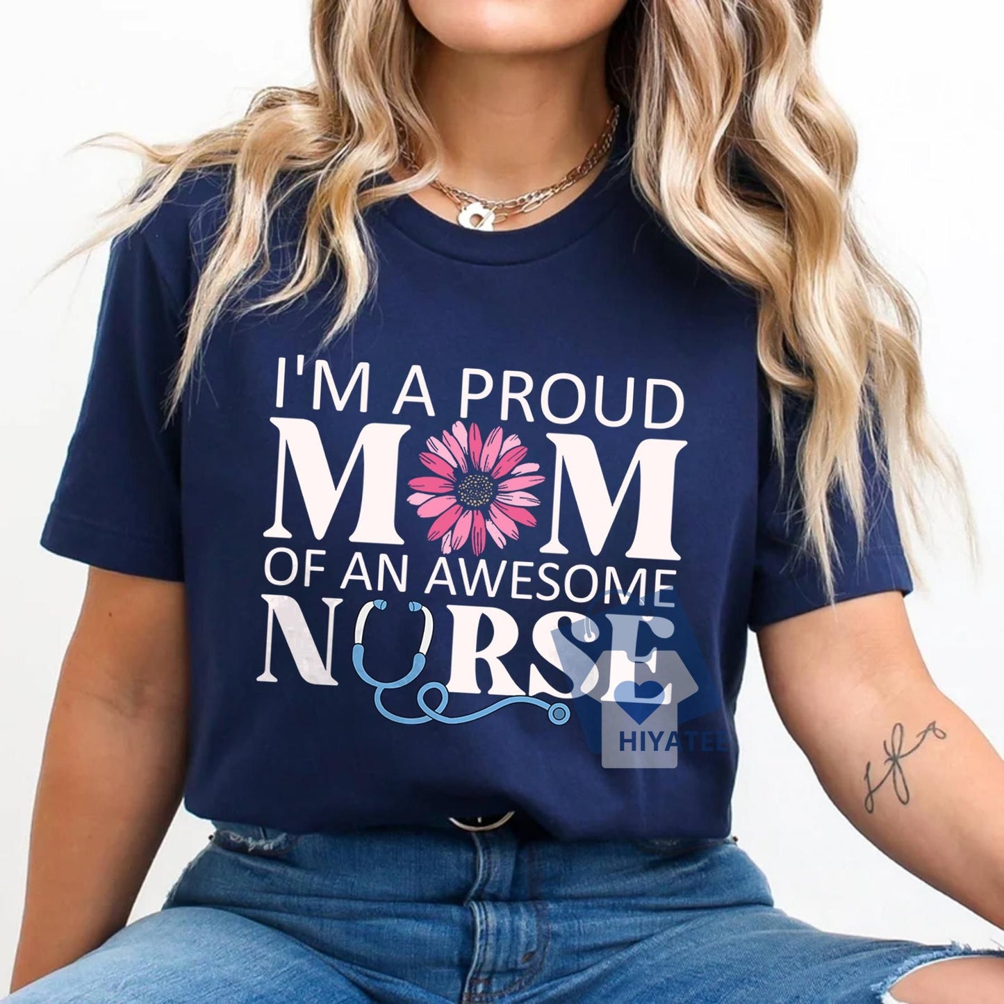 I'm a Proud Mom of an Awesome Nurse T-Shirt – Floral Nurse Mom Shirt – Mother's Day Gift for Nurse Mom