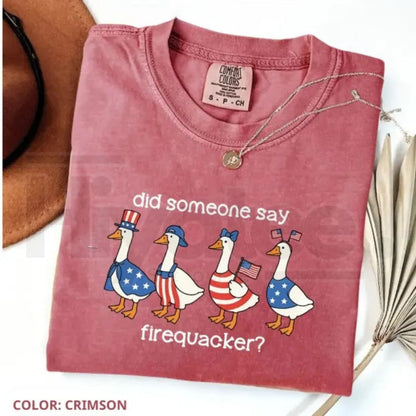 Comfort Colors Firequacker Goose Shirt – Funny 4th of July Tee, Patriotic American Flag Shirt, Premium Cotton Merch by Printfamily