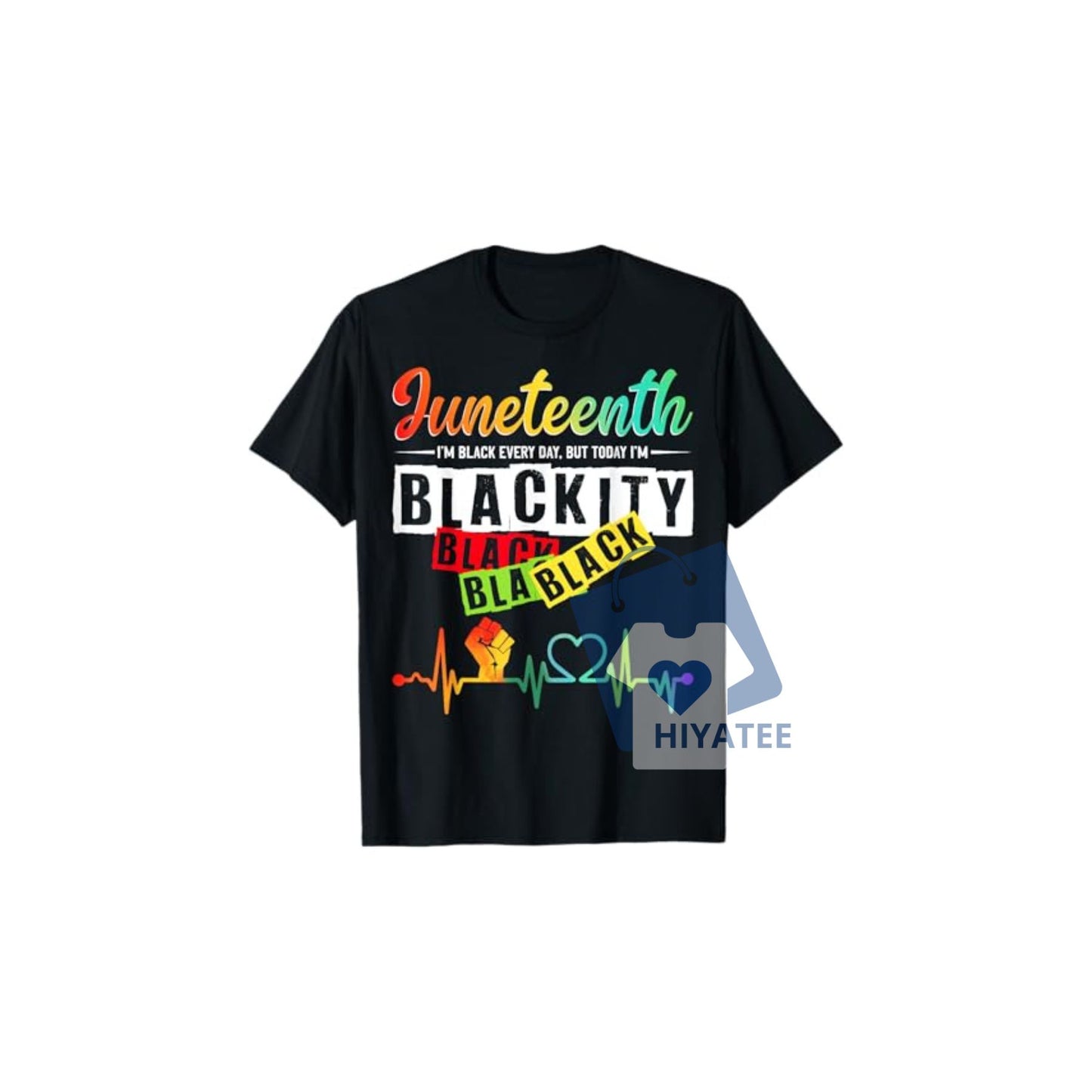 Men’s Juneteenth “Blackity Heartbeat” T-Shirt – Black History Hip-Hop Cotton Tee