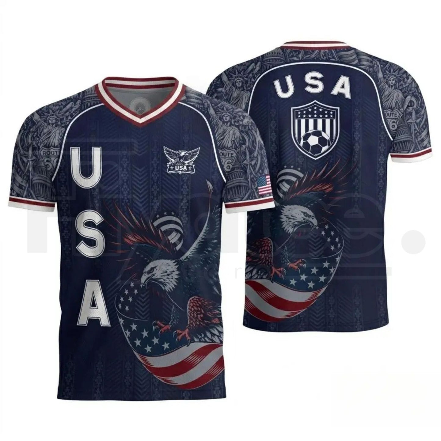 2026 USA Soccer Jersey – Patriotic V-Neck Performance Shirt for Fans