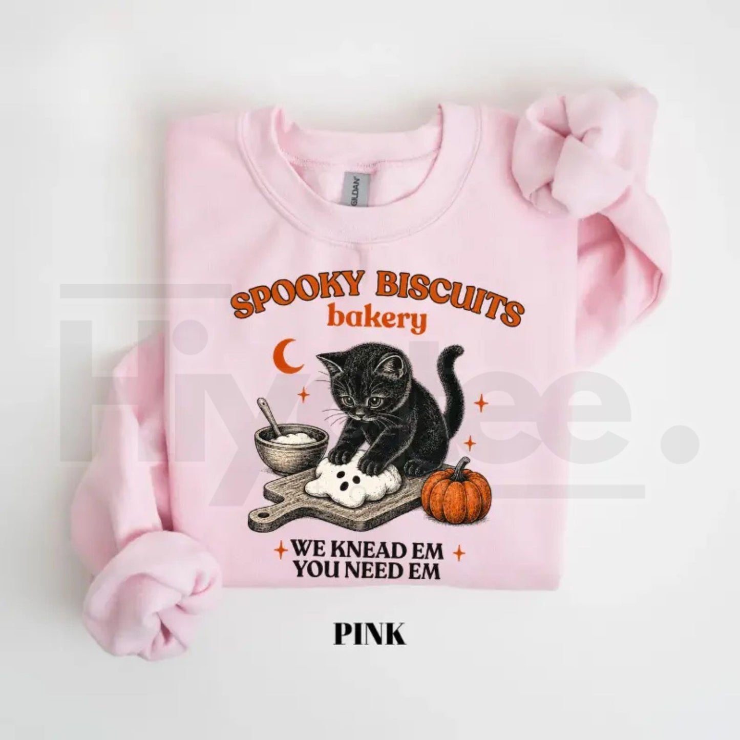 Kitty Biscuits Sweatshirt: Vintage Spooky Season Black Cat Halloween Crewneck