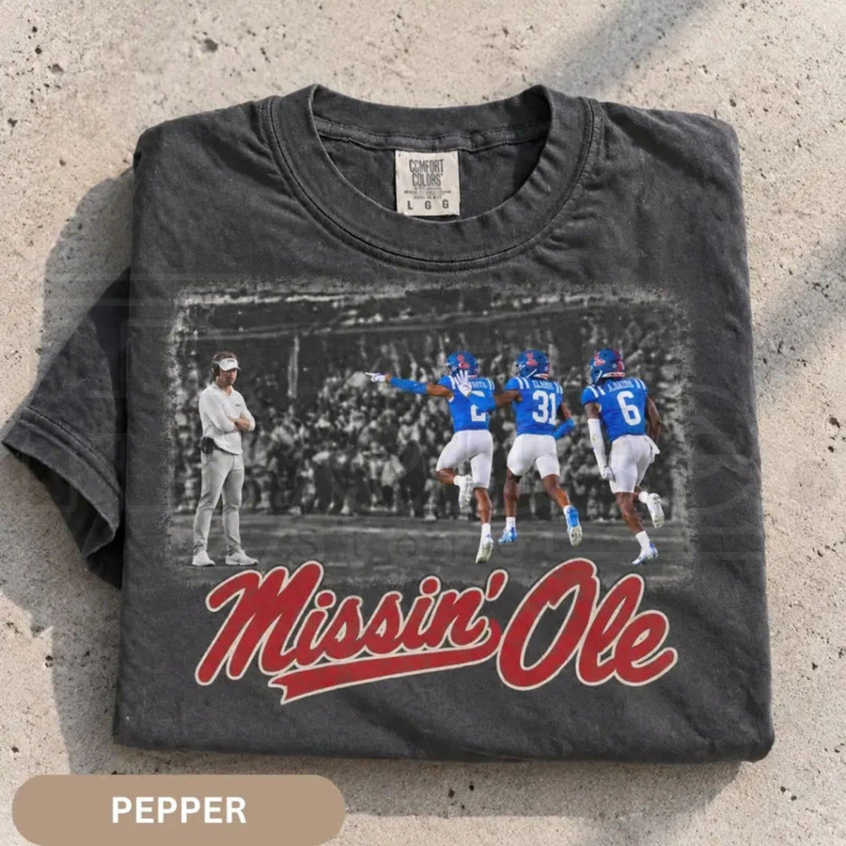 Comfort Colors Mississippi Iconic Moment Old Coach Game Day Tee