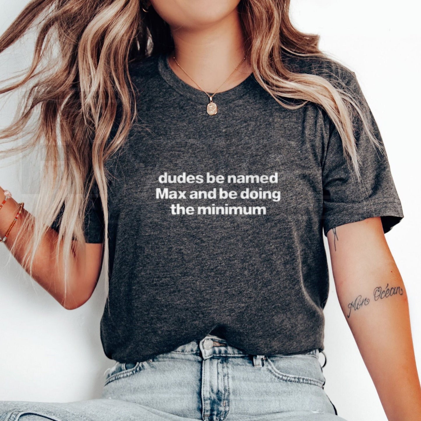"Max Doing The Minimum" – Funny Sarcastic Name Graphic Top