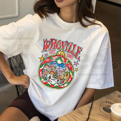 Comfort Colors Preppy Christmas Characters T-Shirt – Vintage Holiday Graphic Tee