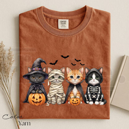 Comfort Colors Halloween Cat Pumpkin Spooky Graphic Tee