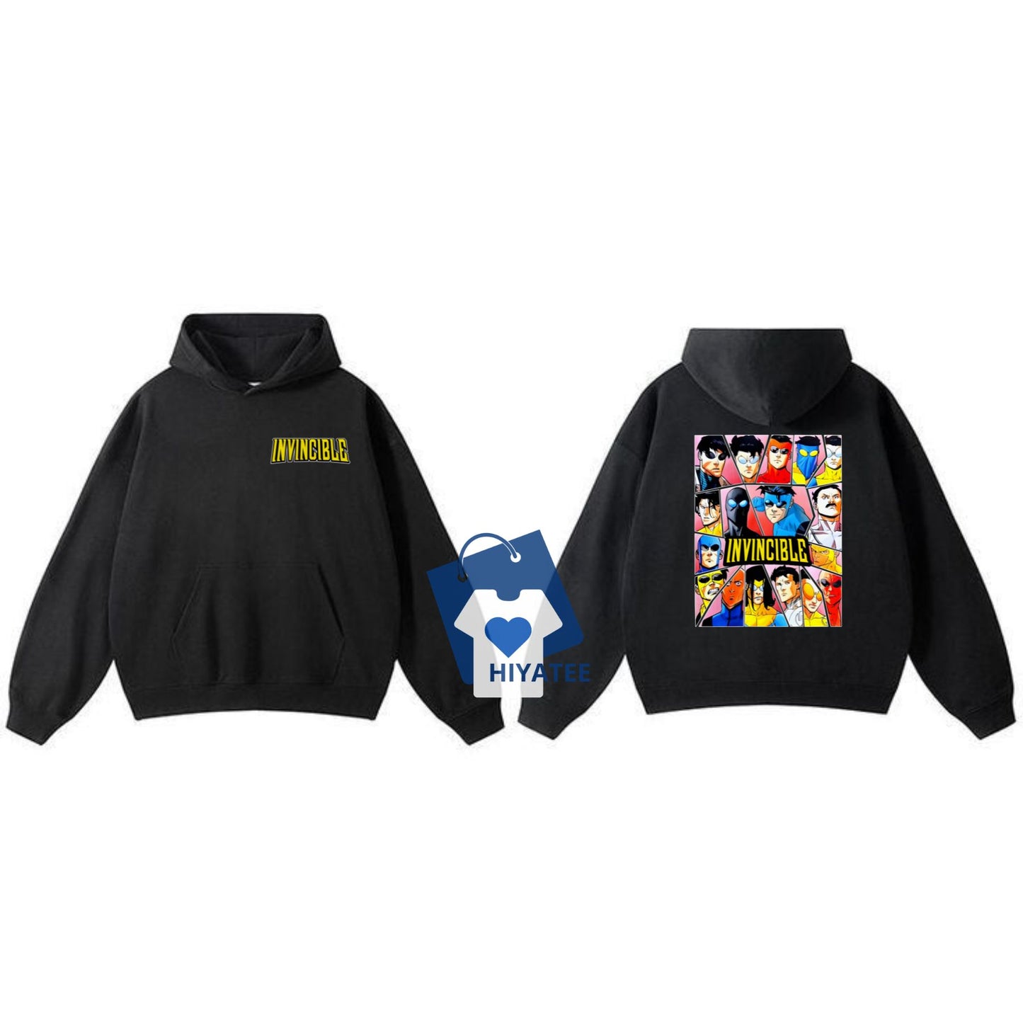 Invincible Hoodie – SS3 Dark Two-Sided Superhero Streetwear