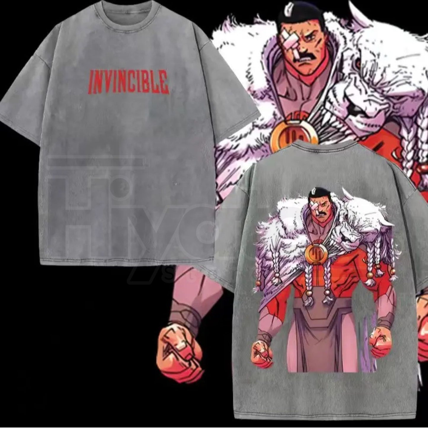 Thragg The Conqueror "Viltrumite War" T-Shirt – Invincible Comic Double-Sided Acid Wash Tee