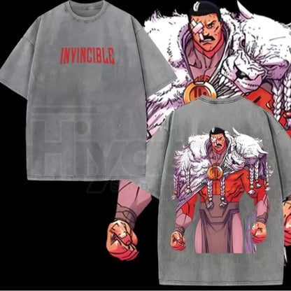 Thragg The Conqueror "Viltrumite War" T-Shirt – Invincible Comic Double-Sided Acid Wash Tee